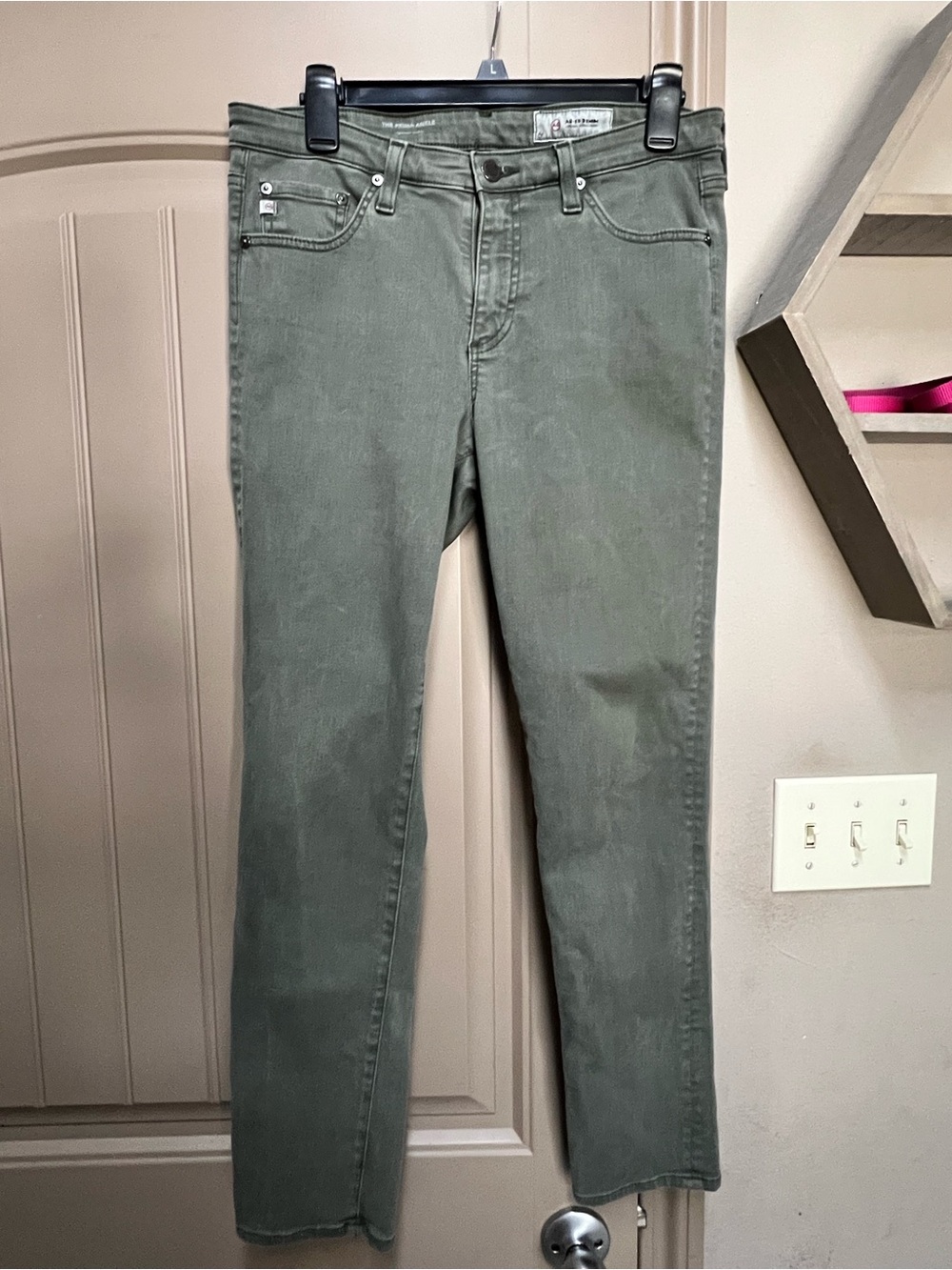 AG Adriano Goldschmied The Prima Ankle Skinny Jeans Size 29R Green Gray